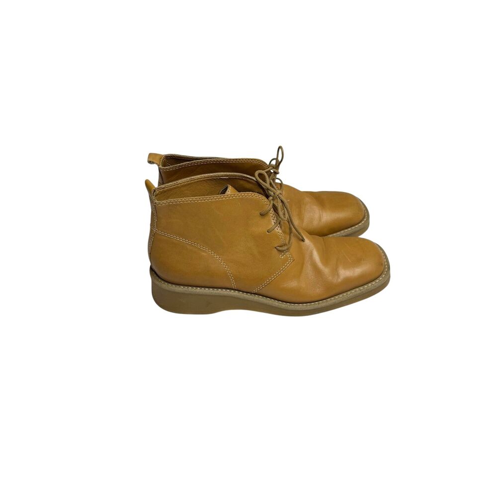 Franco Sarto Sport Leather Ankle Boot Bootie Square Toe Tan Women 8